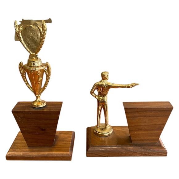 Vintage 1964 Old Trails CF Pistol Shooting Trophies Revolver Figure Trophy - Picture 7 of 9